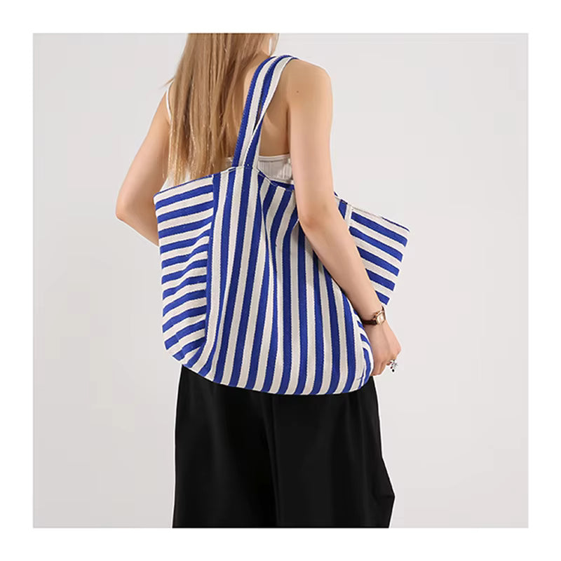 French Stripe Tote Bag – Timeless Nautical Style Meets Heavy-Duty Function