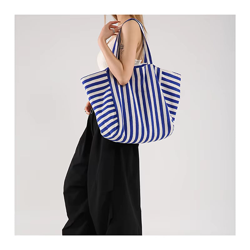 French Stripe Tote Bag – Timeless Nautical Style Meets Heavy-Duty Function