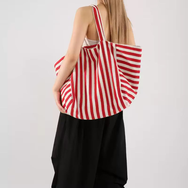 French Stripe Tote Bag – Timeless Nautical Style Meets Heavy-Duty Function
