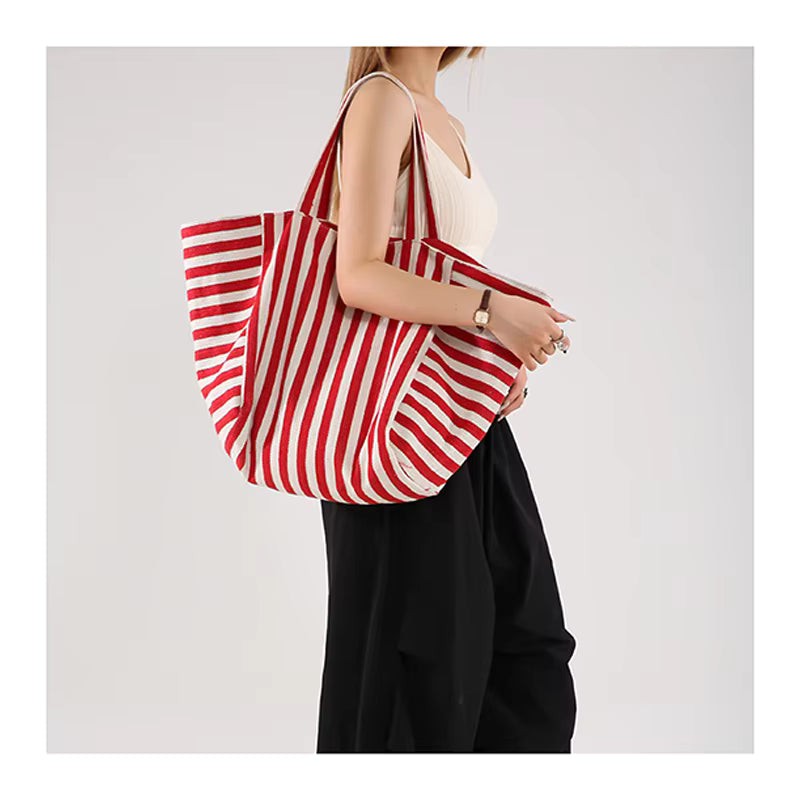 French Stripe Tote Bag – Timeless Nautical Style Meets Heavy-Duty Function