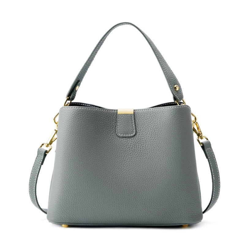 Women Genuine Leather Bucket Bag