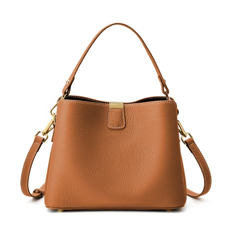 Women Genuine Leather Bucket Bag