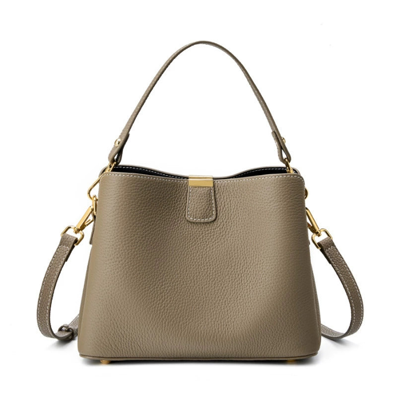 Women Genuine Leather Bucket Bag