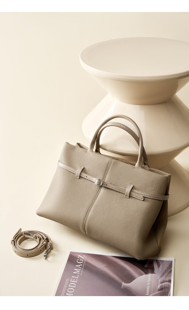 Classic Belted Flap Tote Bag
