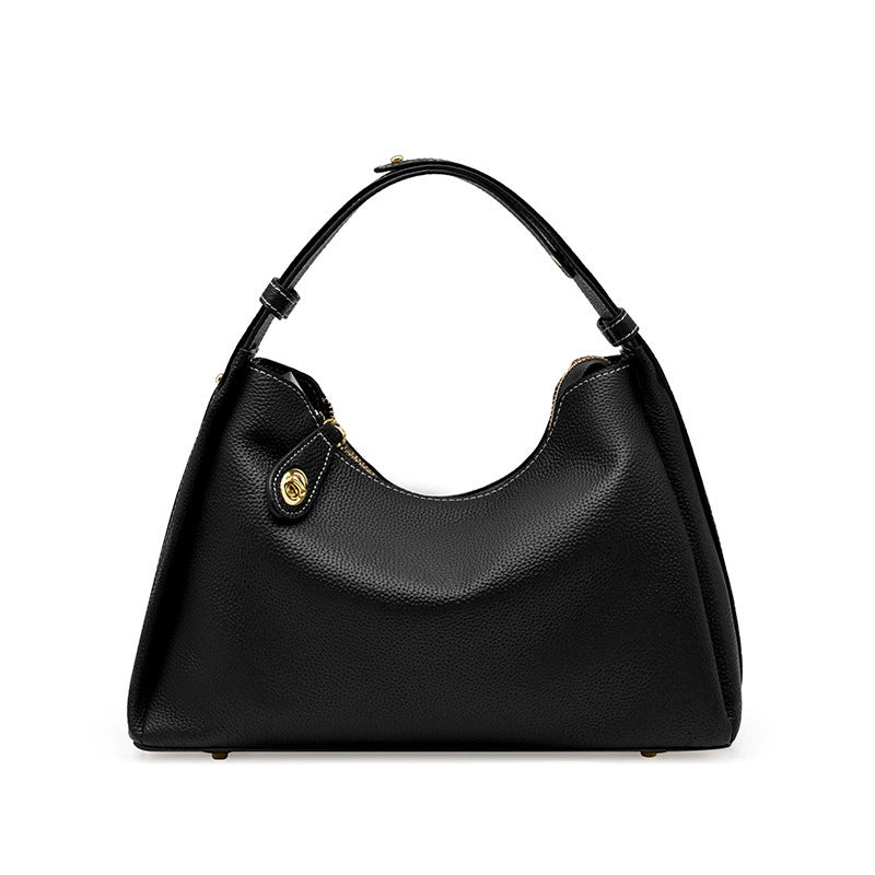 Elegant Genuine Leather Flap Bag