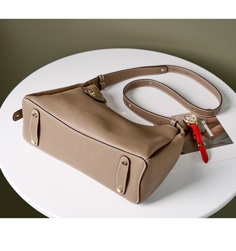 Elegant Genuine Leather Flap Bag