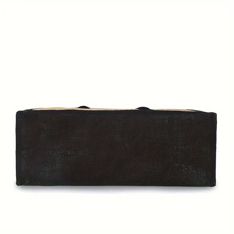 Rustic Elegance: Premium Soft-Touch Jute Tote with Cotton Handles