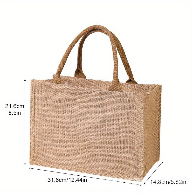 Heavy-duty Solid Color Linen Burlap Tote Bag