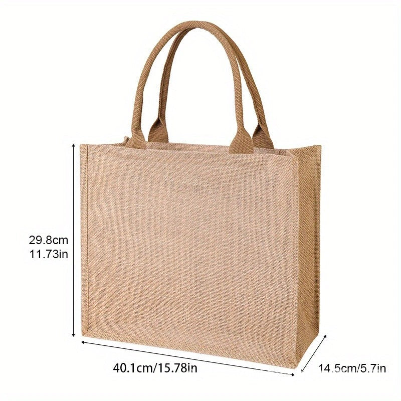 Heavy-duty Solid Color Linen Burlap Tote Bag