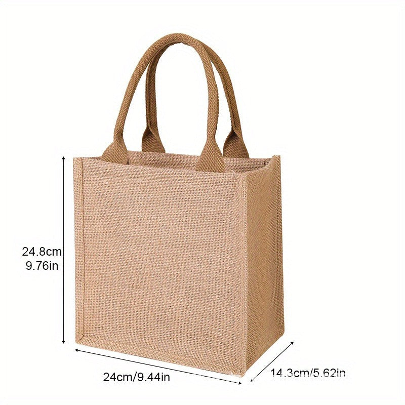 Heavy-duty Solid Color Linen Burlap Tote Bag
