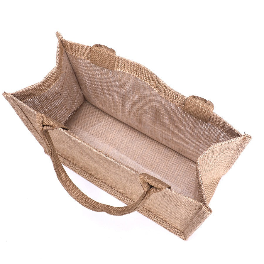 Heavy-duty Solid Color Linen Burlap Tote Bag